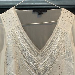 French Connection white beaded dress, size 4